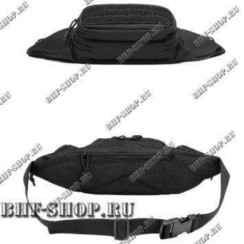 Сумка тактическая поясная/наплечная тактическая MOLLE Velcro B-9038 Черная