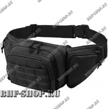 Сумка тактическая поясная/наплечная тактическая MOLLE Velcro B-9038 Черная