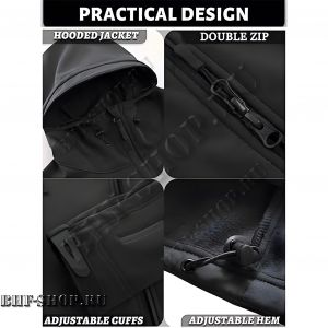 Куртка тактическая SoftShell Черная 