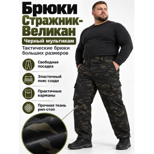 Брюки Стражник-Великан Черный Мультикам рип-стоп