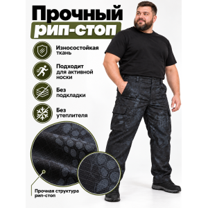 Брюки Стражник-Великан Питон Черный рип-стоп