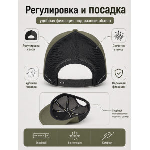 Кепка-бейсболка с сеткой GONGTEX Олива