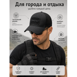 Кепка-бейсболка с сеткой GONGTEX Черная