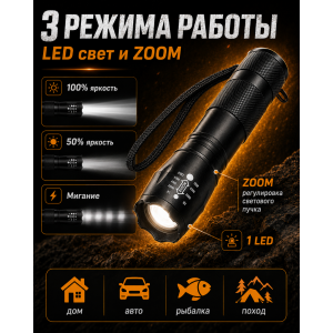 Ручной фонарь на батарейках YYC-Z-417