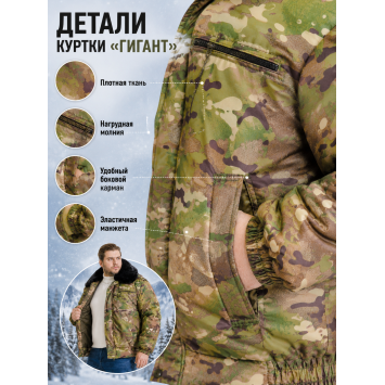 Куртка зимняя для охраны БШФ+ Гигант Мультикам