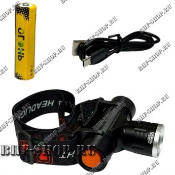 Мощный налобный светодиодный фонарь Огонь  HT-560-1 