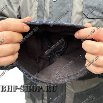 Шапка 1-й вязки Синий Пиксель