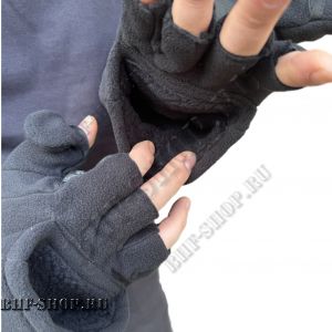 Перчатки-Варежки флисовые Бабек Черные