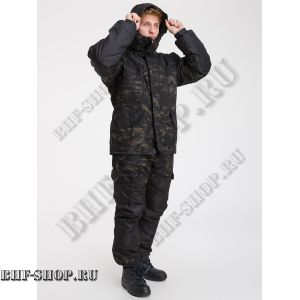 Костюм Горка 7П Великан Зимняя Черный Мультикам