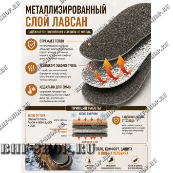 Стельки зимние с верблюжьей шерстью