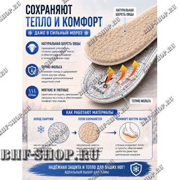 Стельки Зимние Овца Люкс