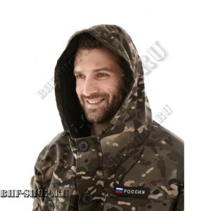 Костюм Горка 8 ПРЕМИУМ Демисезонная СМ рип-стоп Черный Мультикам