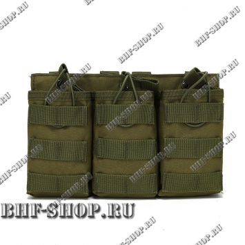 Подсумок открытого типа Molle для магазина на 3 отделения Олива