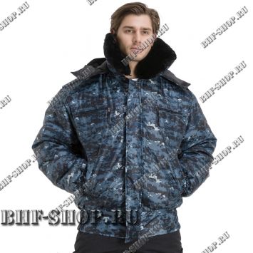 Куртка зимняя для ОХРАНЫ Великан Серый пиксель БШФ+ - 1серия