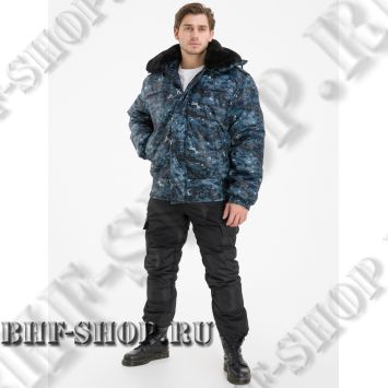 Куртка зимняя для ОХРАНЫ Серый пиксель БШФ+ - 1серия