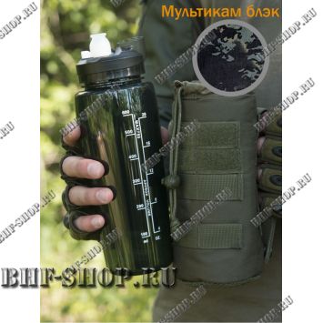 Фляжка-Бутылка GONGTEX с чехлом и креплением Черный мультикам