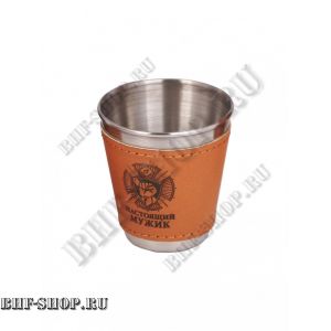 Набор: Нержавеющая фляжка c рюмками "Настоящий мужик" U-23, 18 Oz